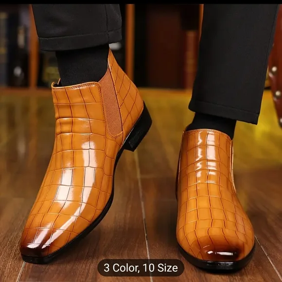 Shoes | Elegant Tan Leather Mens Boots | Poshmark display picture 1